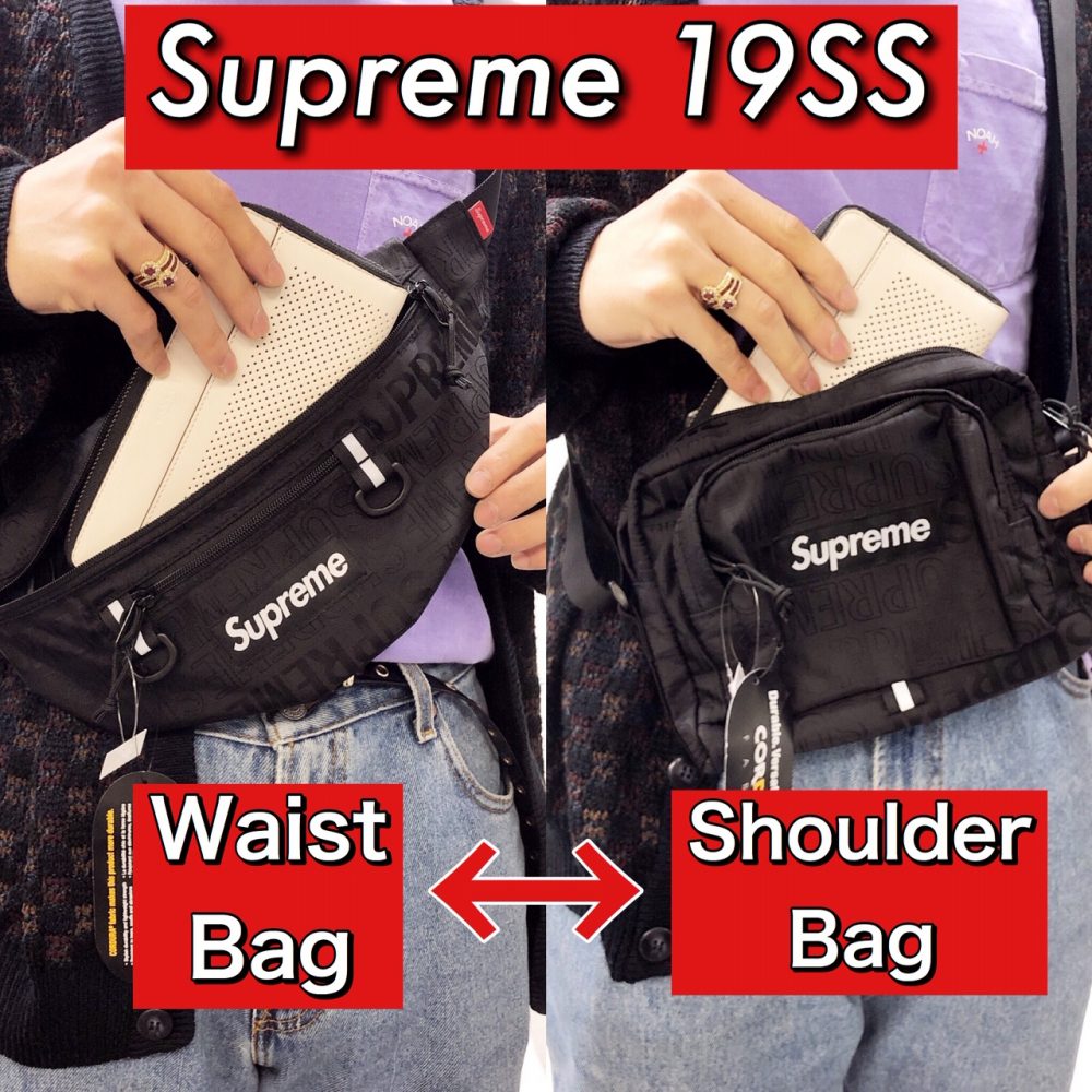 supreme 19ss waist bag ウェストバッグ ポーチ 黒